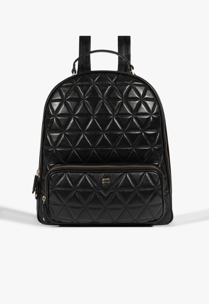 Mochila Couro Matelassê Preta