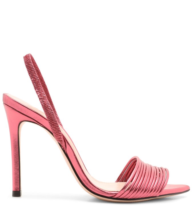 Sandália Slingback Ivy Metalizada Vermelha