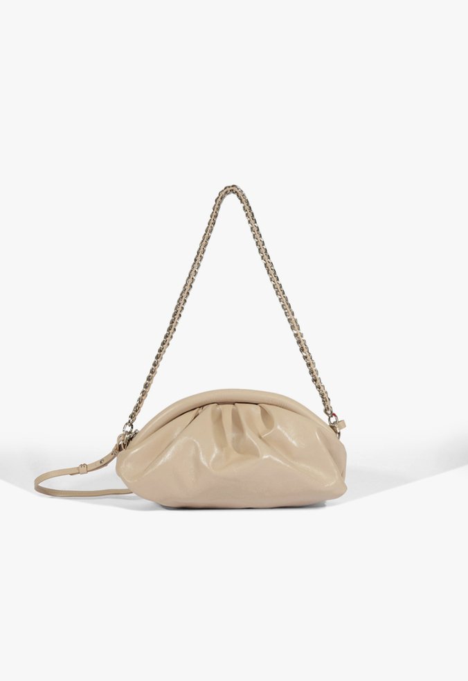 Bolsa Pouch Buzz Couro Bege