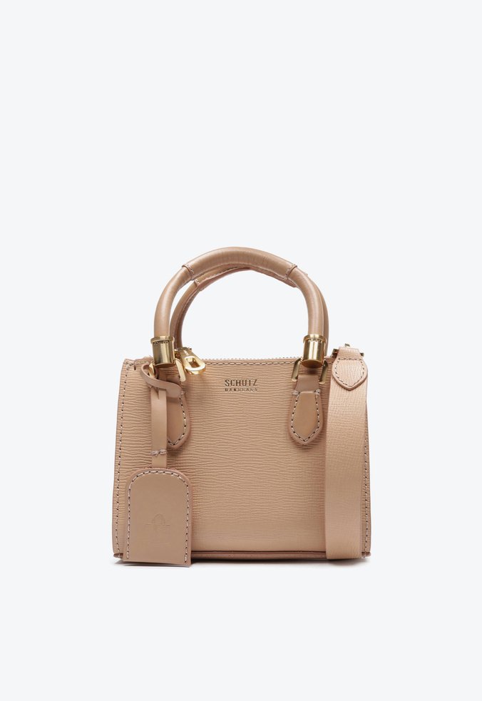 Vista 3 Bolsa Tote Baby Lorena Couro Amendoa Schutz Nude Schutz Nude