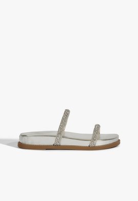 Sandália Papete Brilho Prata