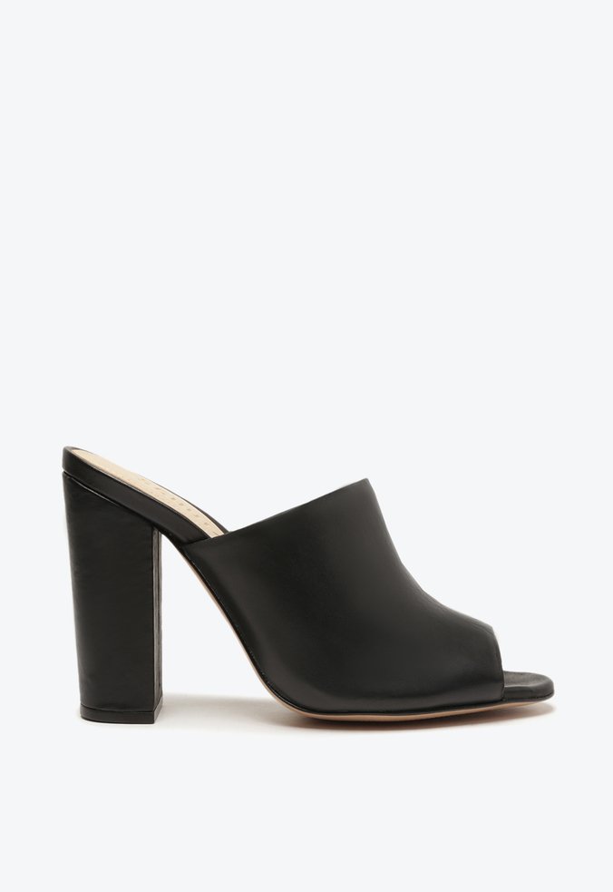 Mule Block Heel Black