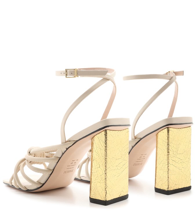 Sandália Salto Gold Knot White Sandália Salto Gold Knot White