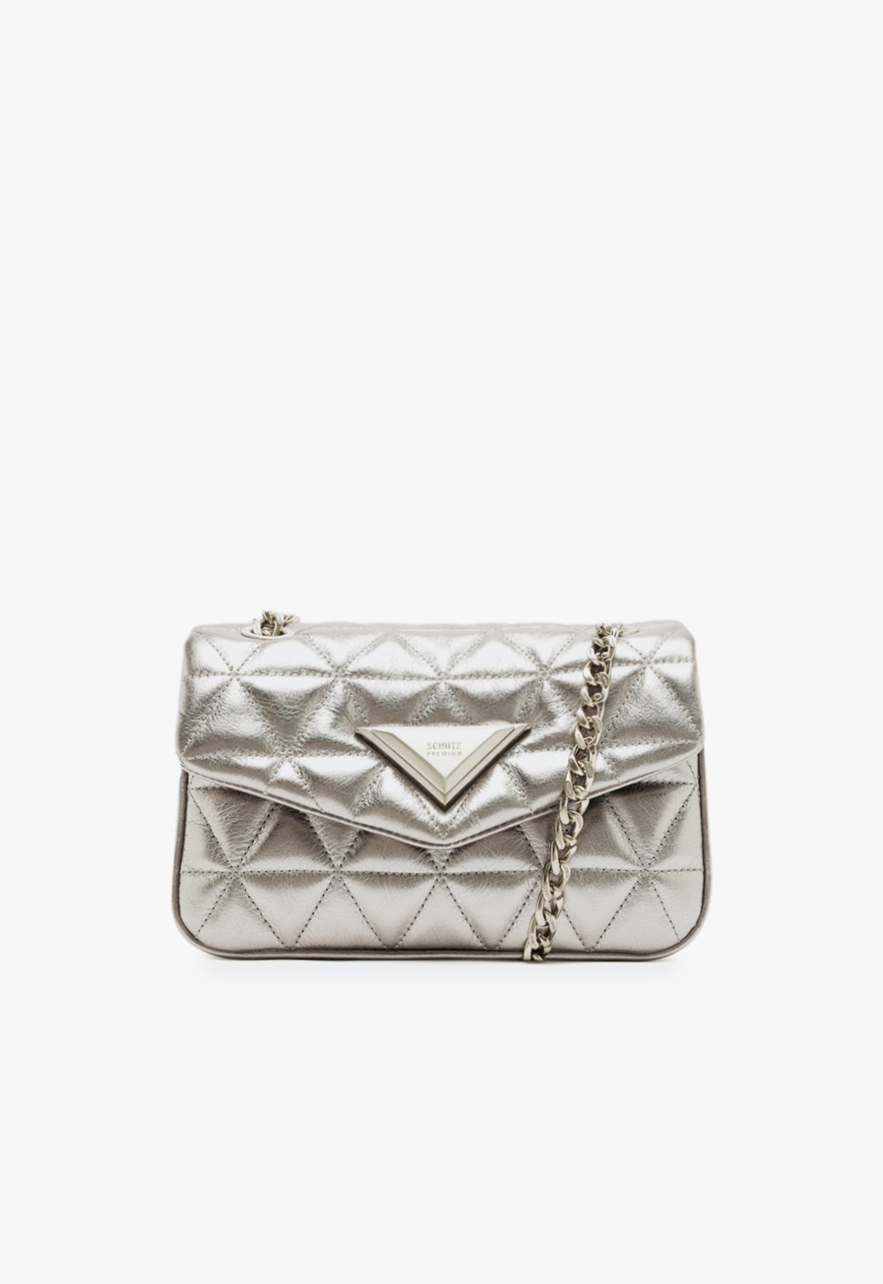 Bolsa Tiracolo Média 944 Couro Prata | Schutz