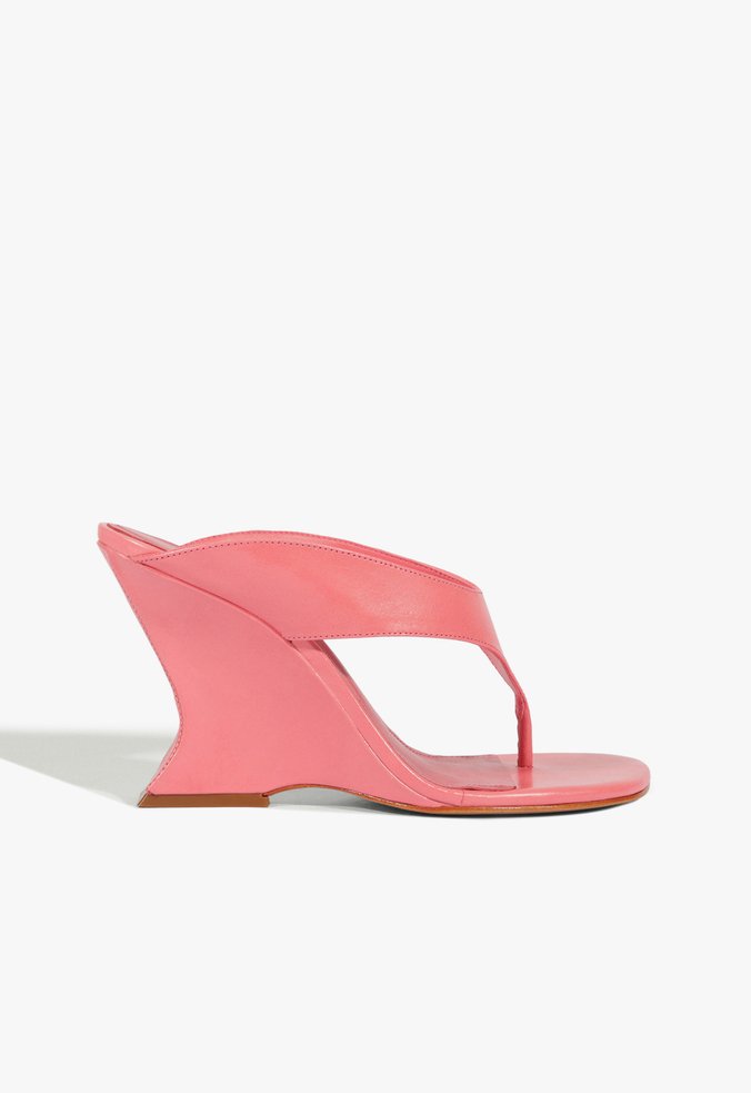 Sandália Anabela Maya Couro Pink