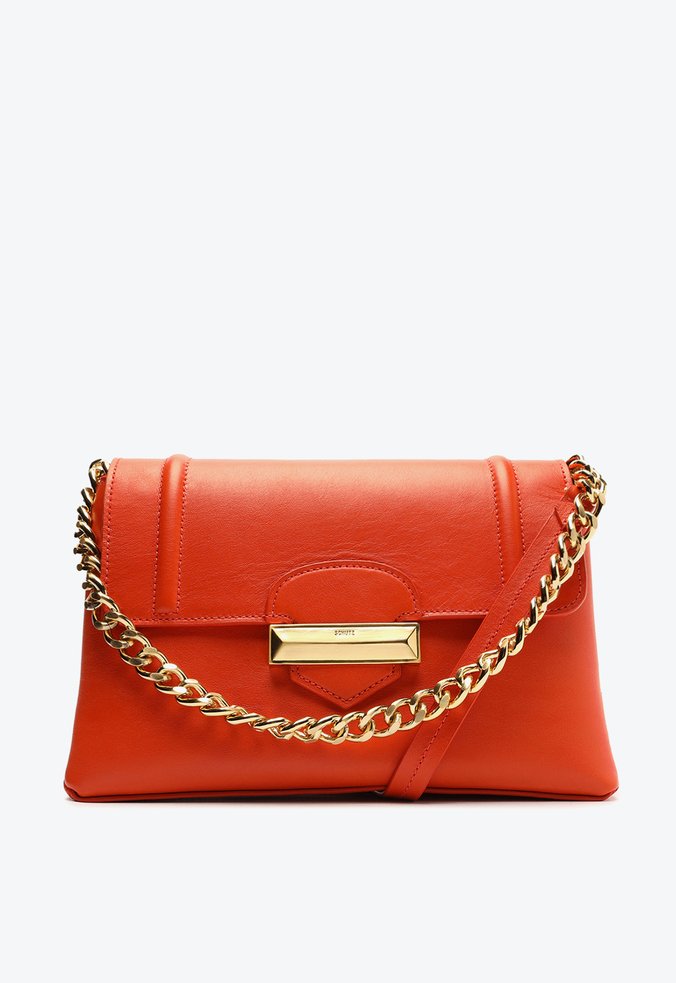 Bolsa Tiracolo Grande Skyler Couro Laranja