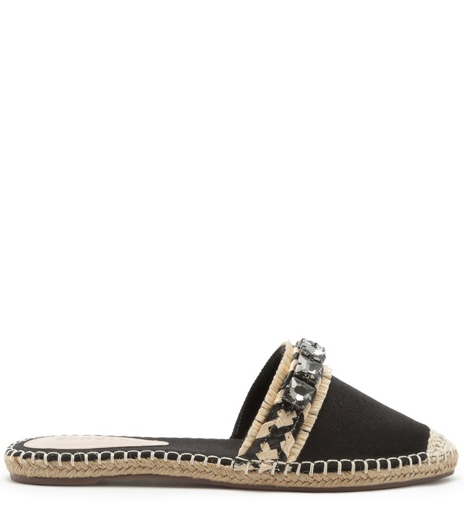 FLAT MULE ESPADRILLE BLACK FLAT MULE ESPADRILLE BLACK