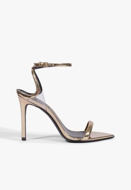 Sandália Salto Alto Skye Couro Dourado