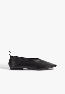 Sapatilha Hadley Bico Redondo Couro Preto