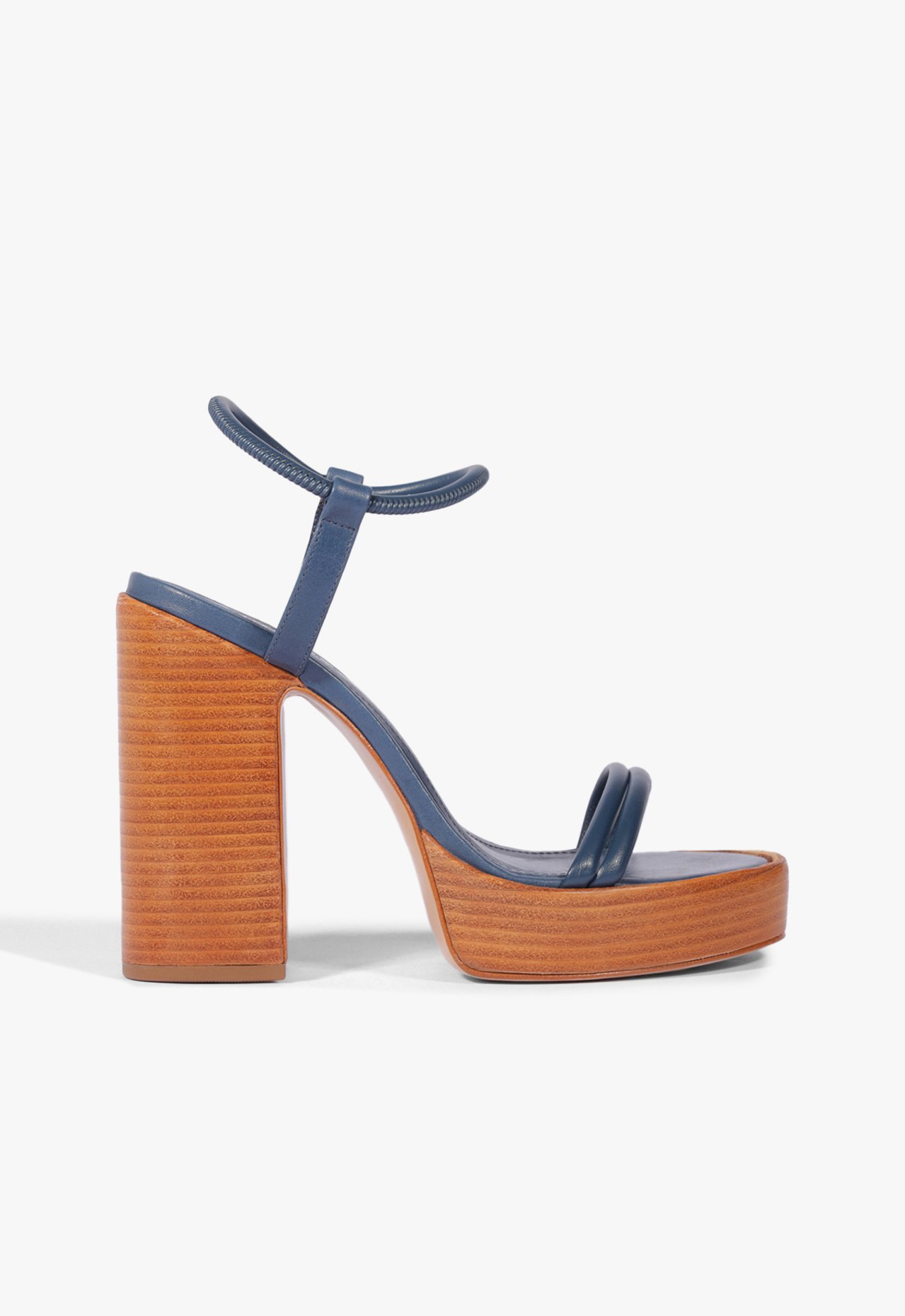 Sandália Plataforma Salto Alto Couro Azul | Schutz