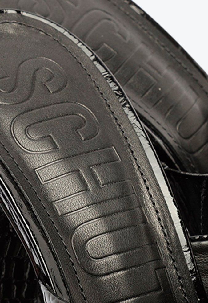 Sandália Mule Donatella Croco Preta Sandália Mule Donatella Croco Preta