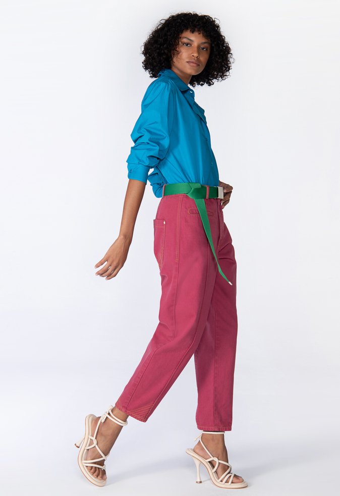 Calça Jogger Joana Sarja Vermelha Calça Jogger Joana Sarja Vermelha