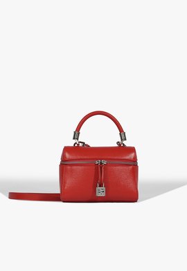 Bolsa Lorena Top Handle Pequena Couro Vermelho