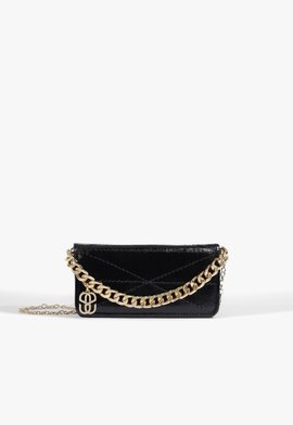 Bolsa Tiracolo Mika Pequena Couro Preta