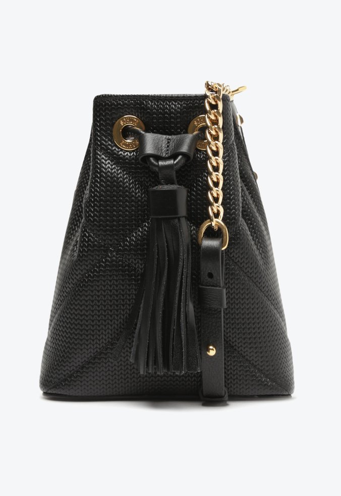 Bolsa Bucket Ariana Couro Preta