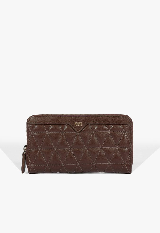 Carteira Grande 944 Matelassê Couro Marrom Escuro