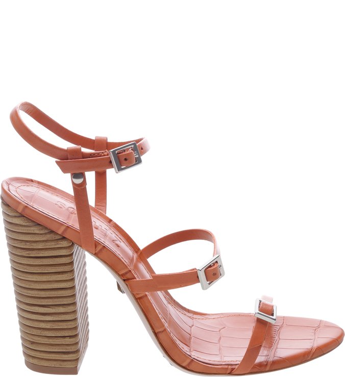 Sandália Salto Thin Stripes Ocre Sandália Salto Thin Stripes Ocre