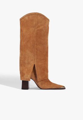 Bota Raffaela Up Cloak Eyelets Camurça Marrom