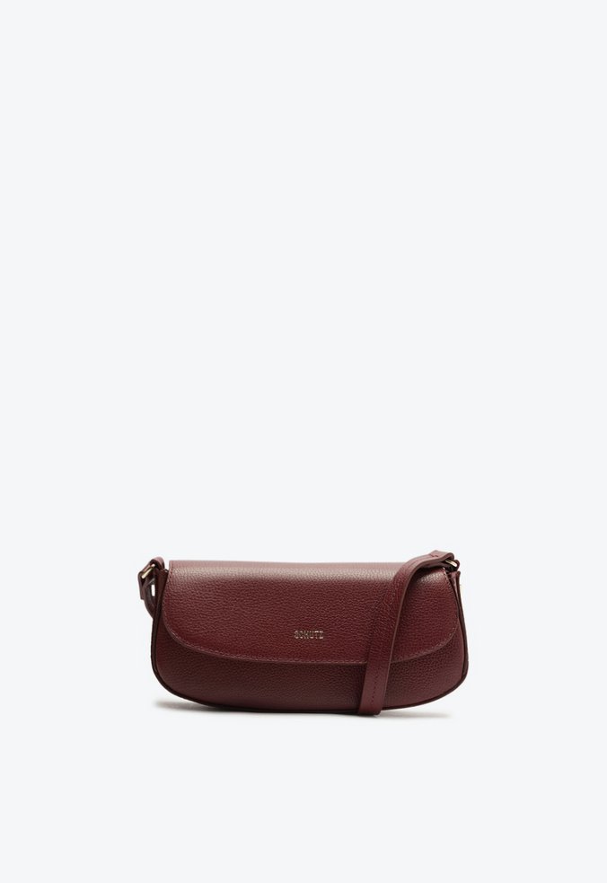 Bolsa Tiracolo Mini Baguette Esther Couro Vinho