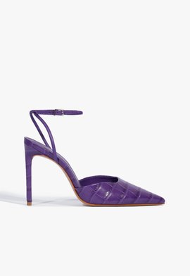Sapato Scarpin Salto Alto Couro Verniz Roxo