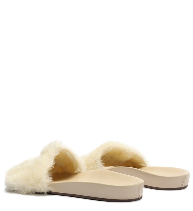 Sandália Rasteira Slide Live In Schutz Alpaca Creme Sandália Rasteira Slide Live In Schutz Alpaca Creme