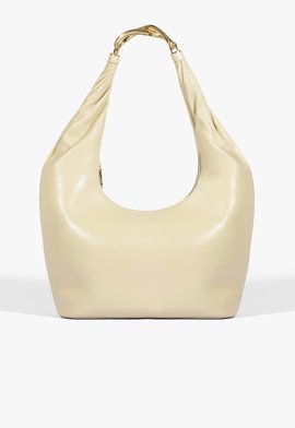 Bolsa Maxi Hobo Couro Metal Branca