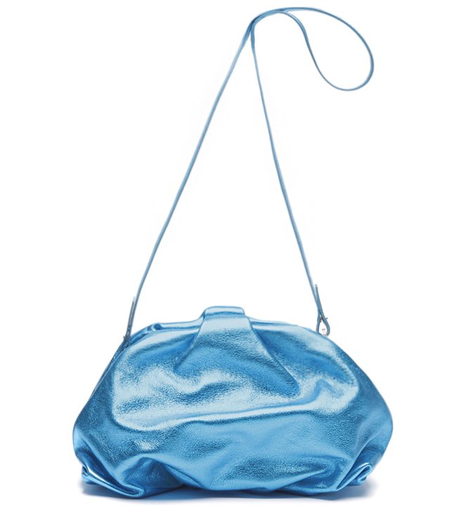 Bolsa Maxi Clutch Avril Metalizada Azul