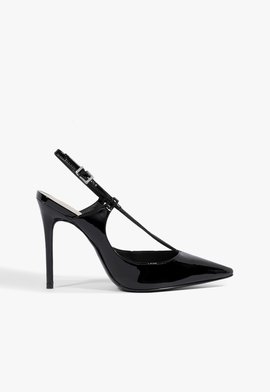 Scarpin Slingback Sanem Verniz Preto