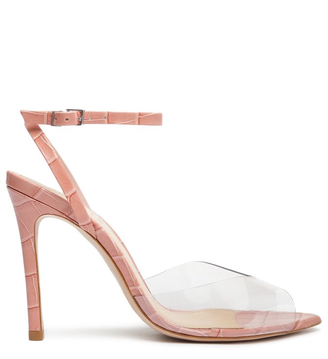 Sandália Salto Fino Vinil Transparente Rosa | Schutz