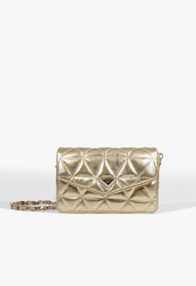Bolsa Tiracolo Pequena 944 Couro Dourada