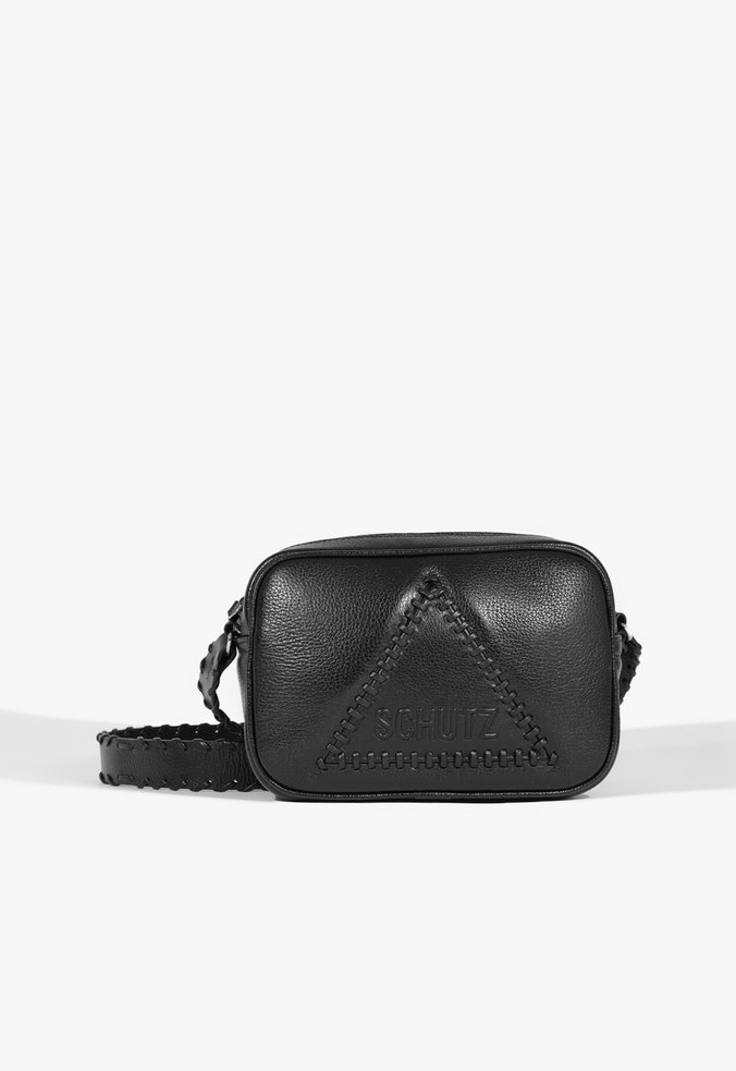Bolsa Tiracolo Sporty Couro Preta