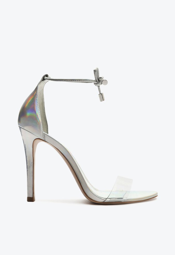Sandália Josseana Transparente e Prateada
