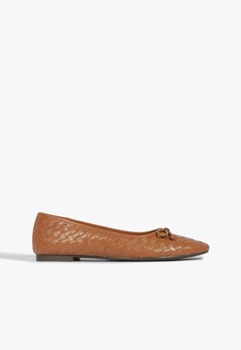 Sapatilha Arissa Woven Casual Couro Marrom