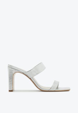 Sandália Mule Paladia Couro Prata