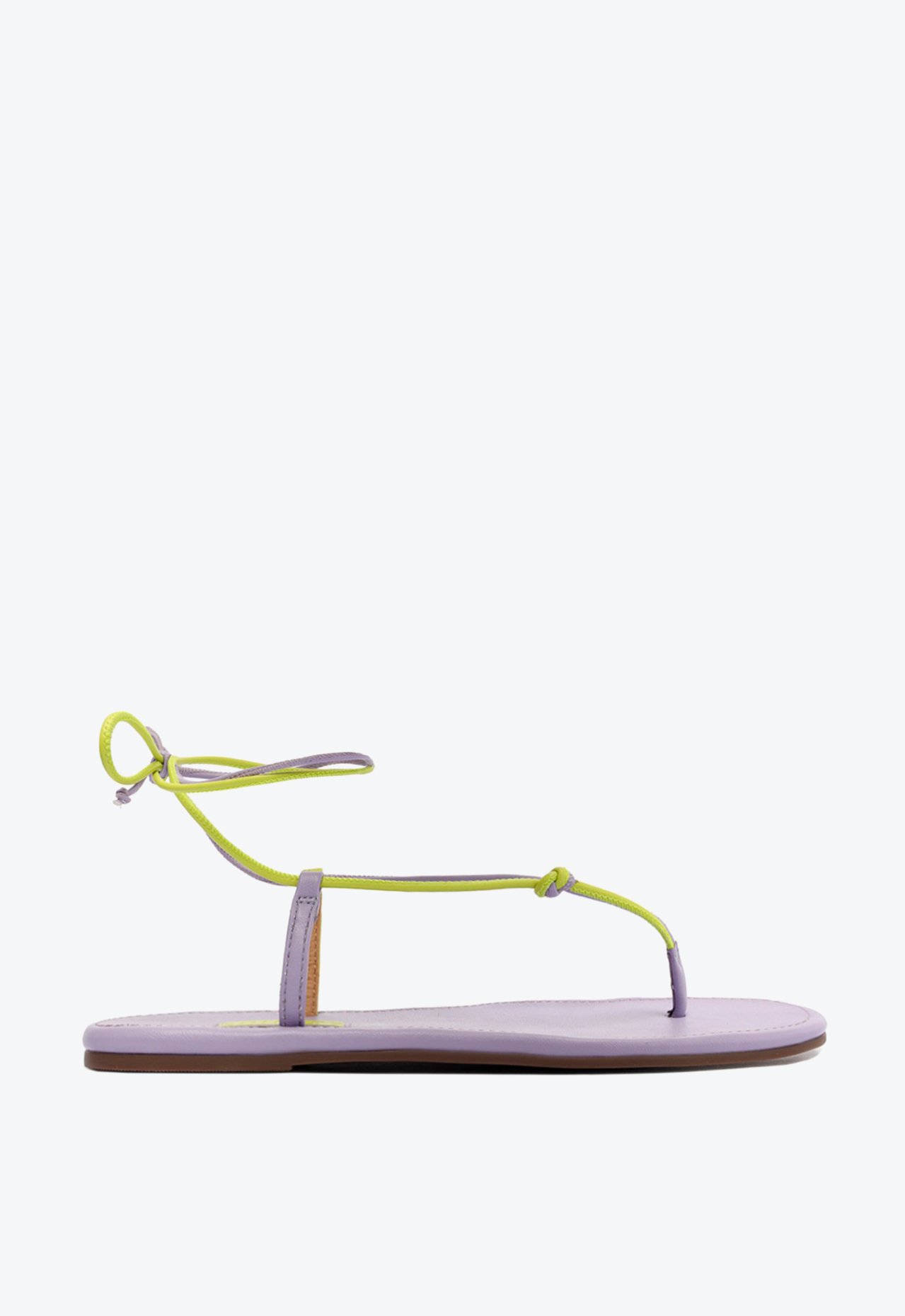 Sandália Rasteira Tiras Amarração Roxo | Schutz