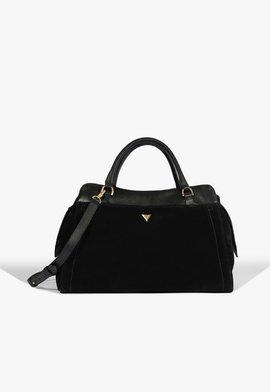 Bolsa Tote Grande Olga Camurça Preta