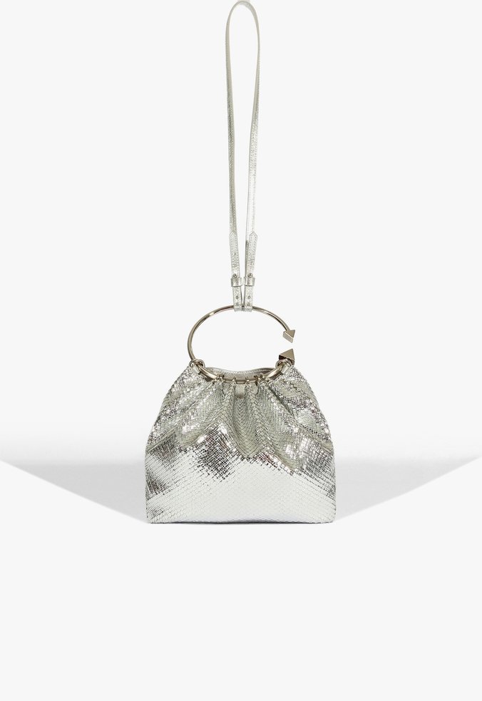 Bolsa Bucket Metálica Prateada