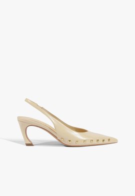 Scarpin Lexi Studs Salto Médio Couro Nude