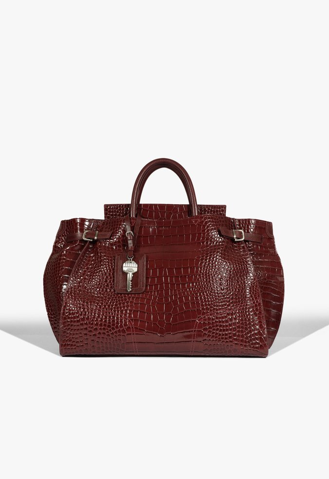 Bolsa Tote Maxi Heaven Couro Croco Vinho