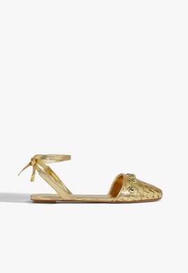 Sapatilha Ráfia Dourada