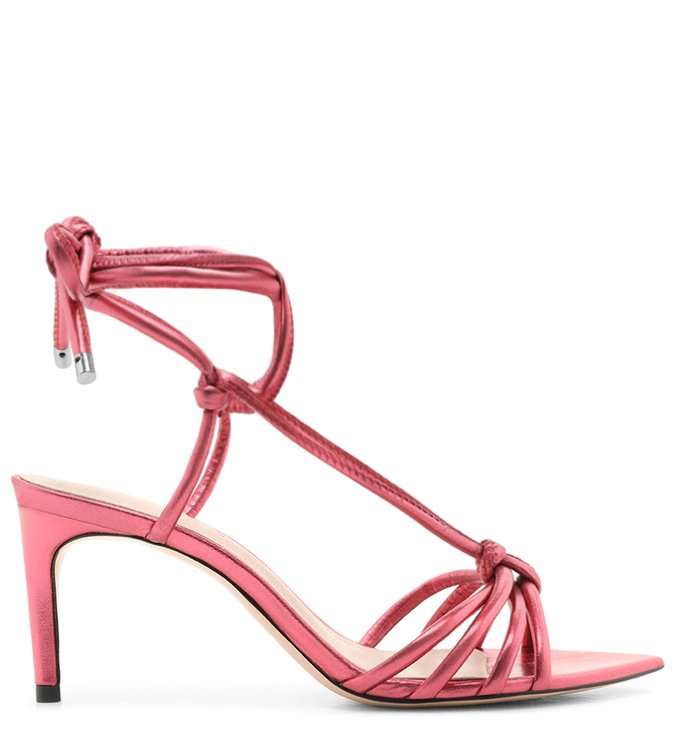 Sandália Strings Lace-Up Metallic Red