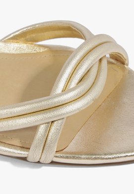 Sandália Block Heel Strings Dourado | Schutz