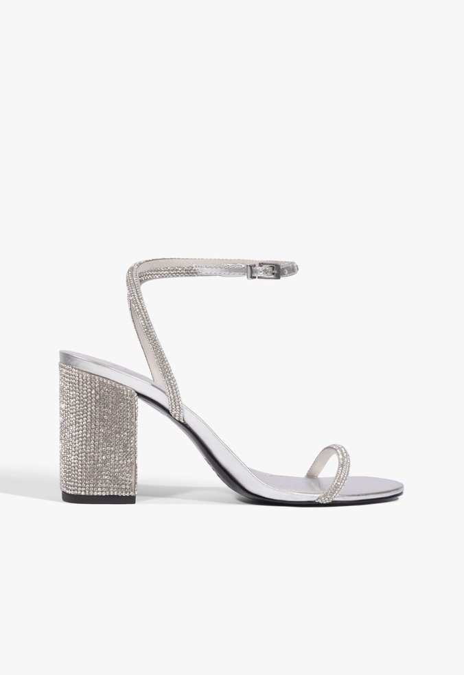 Sandália Salto Médio Color Icon Prata