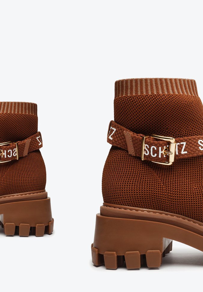 Bota Baixa Tratorada Logo Knit Marrom Bota Baixa Tratorada Logo Knit Marrom
