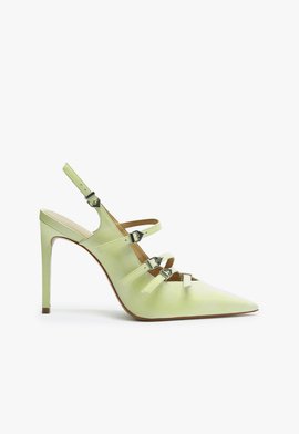 Sapato Mule Veronica Pump Couro Verde