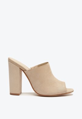 Mule Block Heel Amber Light