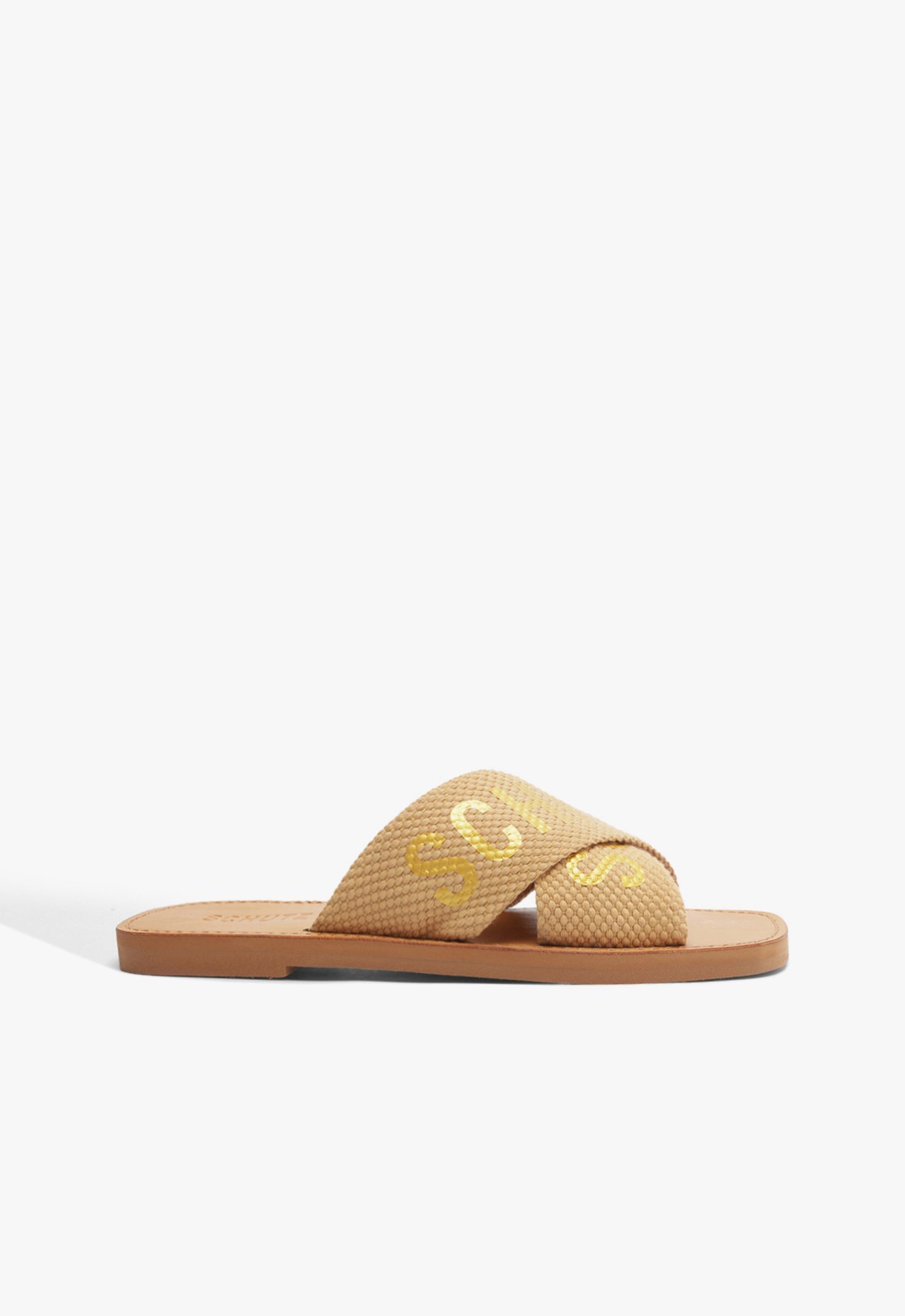 Sandália Rasteira X Schutz Logo Nude | Schutz