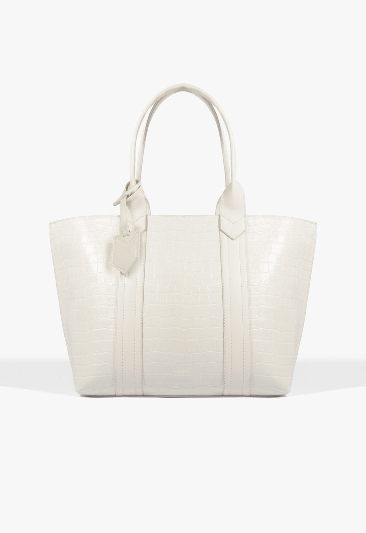 Bolsa Shopping Nay Croco Off white | Schutz