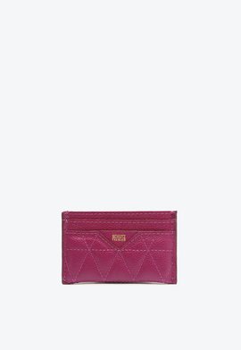 Porta Cartões Couro Matelassê Roxo