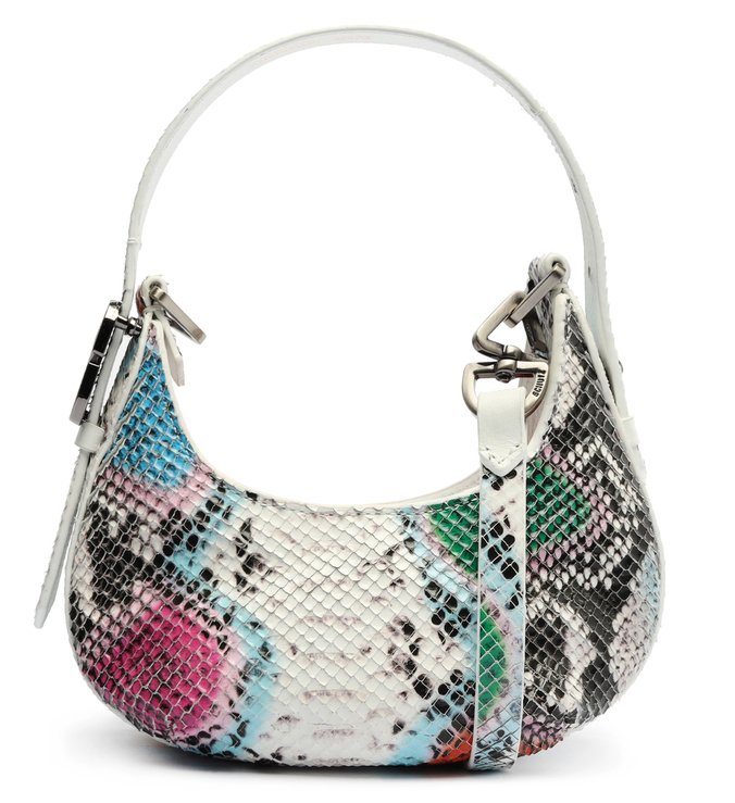 Bolsa Tiracolo Shoulder Bag Couro Snake Branca